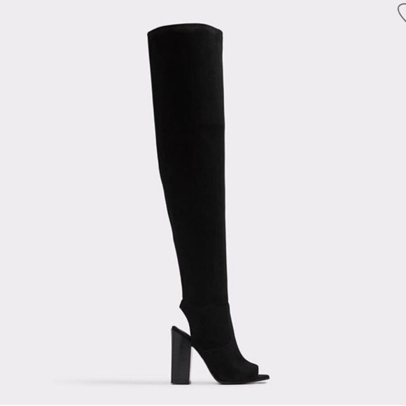Aldo Shoes - ALDO | Winker Peep Toe Thigh High Suede Boots